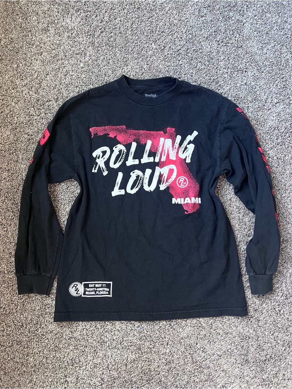 Rolling Loud Miami Black Long Sleeve Tee